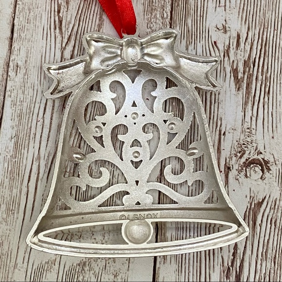 LENOX Sparkle and Scroll Multi-Crystal Silver-plate Bell Ornament - Picture 6 of 11